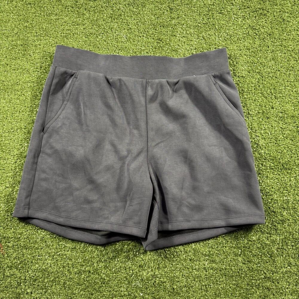 LazyPants Women's Active Luxe Pockets Stretch Soft Shorts, gray, Size M NWOT